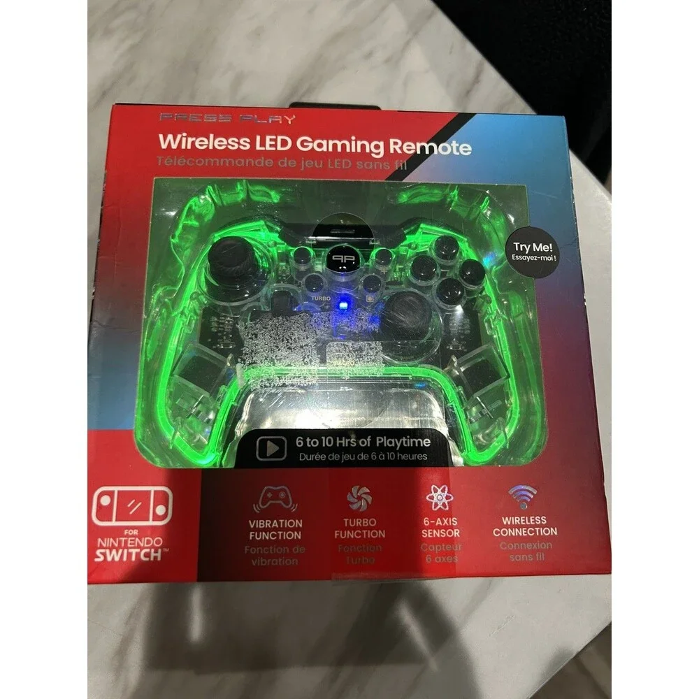 NIB Press Play Wireless LED Gaming Remote For Nintendo Switch, Switch Lite, OLED